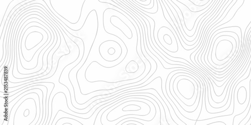 Topographic map background geographic line map with seamless ornament design. The black on white contours topography stylized height of the lines map.