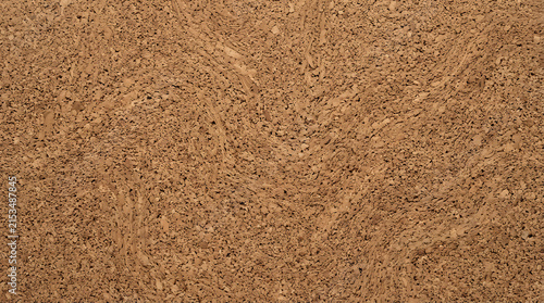 Close-up of a textured cork surface highlighting natural grain patterns and earthy tones for interior design or craft projects