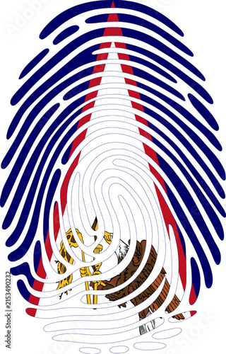 American Samoa Flag Fingerprint Identity Vector American Samoan DNA Heritage