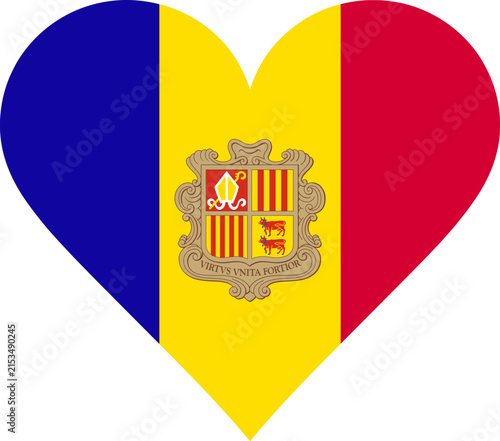 Andorra Heart Flag Vector Graphic I Love Andorra Patriotic Symbol