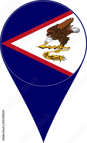 American Samoa Flag Location Pin Map Marker American Samoan Destination GPS