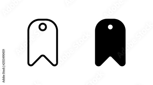 Bookmark tag icon set isolated on transparent background