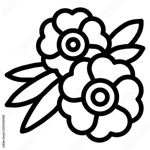 Flower icon. Abstract flower icon isolated on white background.