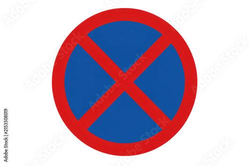 Partial no stopping road sign on black background