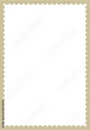 Warm Beige Scalloped Border Frame Vector - Editable SVG blank template for elegant wedding stationery, neutral branding, rustic invitations, menus, scrapbook pages and timeless minimalist design