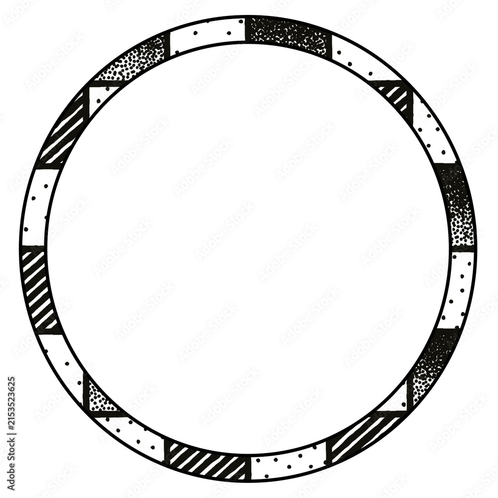 Fototapeta premium round black and white frame 