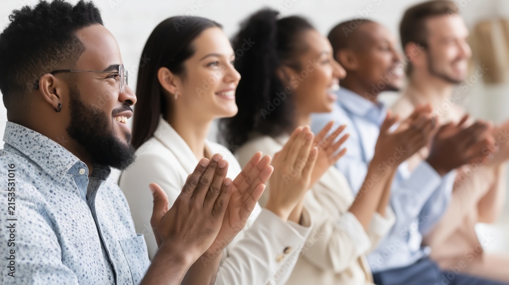 Fototapeta premium Diverse Team Applauding Success Together
