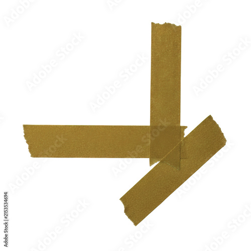 Canvas Print Three pieces of brown masking tape arranged in a corner frame shape