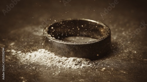 Dark metal ring dust particles