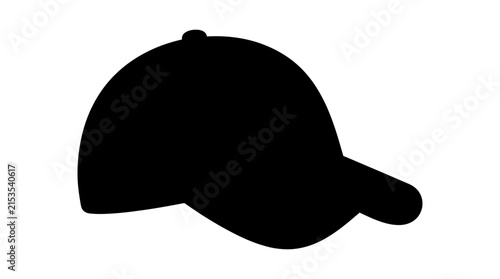 Baseball cap silhouette against a white background