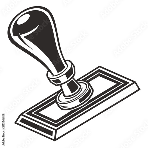 Rubber stamp icon stands isolated on a white background.