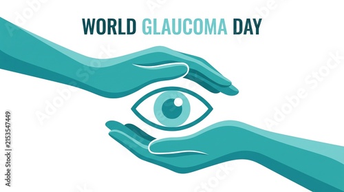 World Glaucoma Day awareness hands holding eye