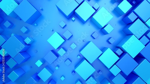 Background of Cubes. Abstract motion, loop, two color, 3d rendering, 4k resolution
