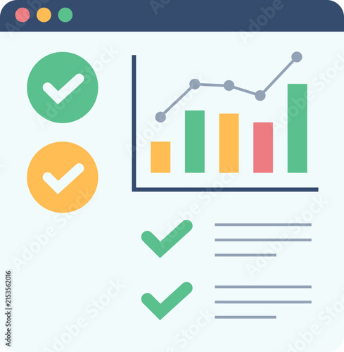analytics report dashboard checkmarks clipart vector shape