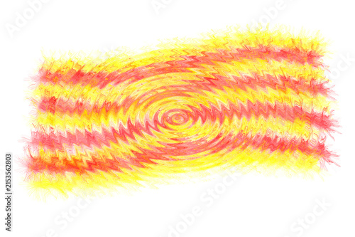 Obraz na plátně La bandera cuatribarrada de Aragón y Cataluña es de color amarillo y rojo, con un diseño abstracto en forma de olas marinas