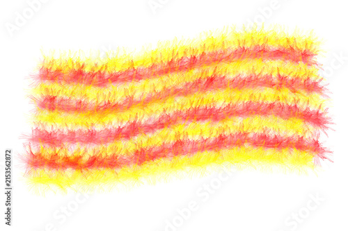 Konstfotografi La bandera cuatribarrada de Aragón y Cataluña es de color amarillo y rojo, con un diseño abstracto en forma de olas marinas