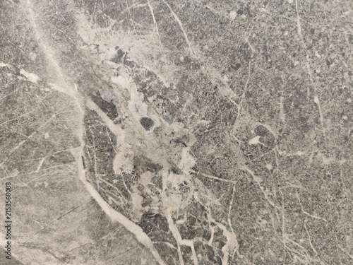 Canvas Print Close up view of dark grey breccia marble texture with prominent white veins and