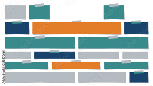 Blank Sticky Paper Note Banners Set for Message and Copy Space