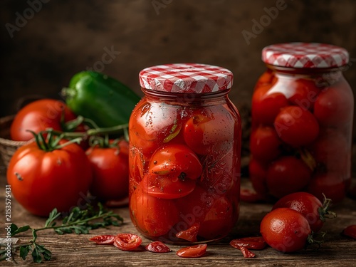 Homemade canned tomatoes preserving fresh garden harvest