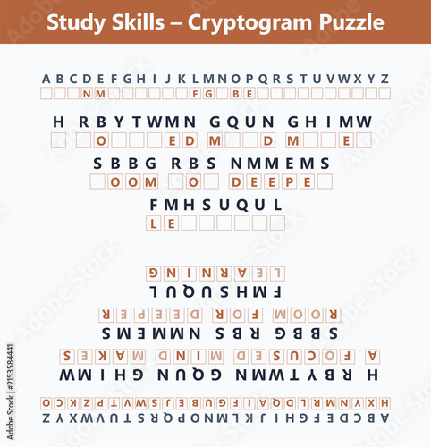 Study Skills Cryptogram Puzzle – Educational Brain Teaser for Students
