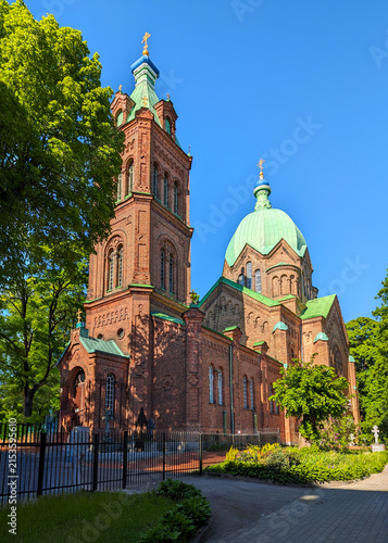 Old historic historic Orthodox All Saints Church in Riga, Latvia