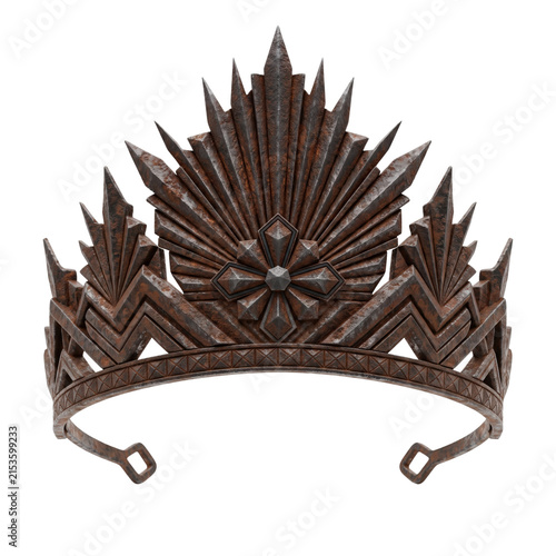 Cuadro en lienzo Rustic rusty metal spiked crown gothic headwear element