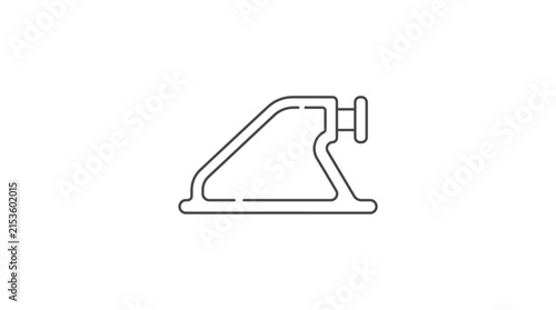 Nautical boat cleat line art icon.