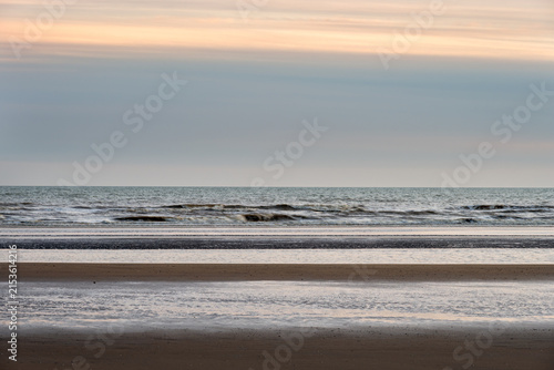 Canvastavla Cambersand beach in winter, use as a background, East Sussex, England