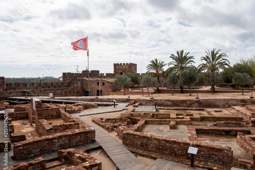 View of the castle ruins in the ancient town of Silves in the Algarve, PortugalThe Town of Silves, Algarve, Portugal