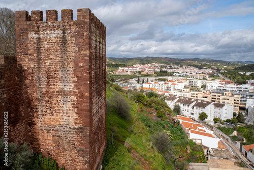 Aerial view from the castle of the ancient town of Silves in the Algarve, Portugal