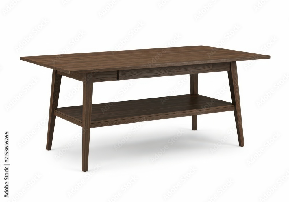 Fototapeta premium Modern wooden console table with storage shelf