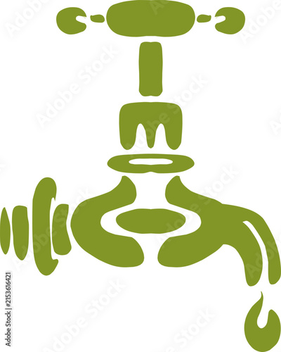 Outdoor garden water tap hose faucet illustration isolated