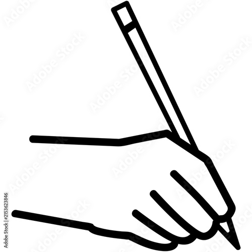 Hand Holding Pencil Drawing Illustration