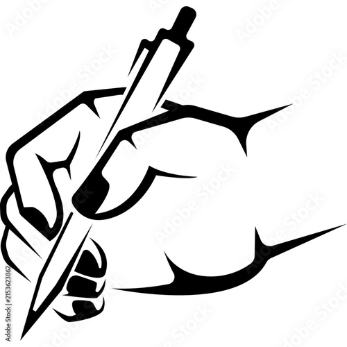 Hand Holding Pencil Drawing Illustration