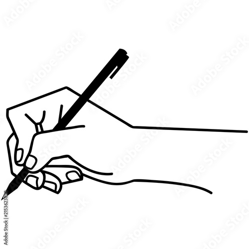 Hand Holding Pencil Drawing Illustration