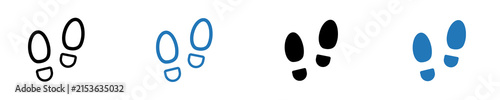 Картината върху платно Footstep icon linear thin line icon graphics set