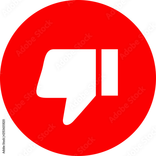 Photography White Thumbs Down Dislike Symbol Inside Red Circle PNG Isolated on Transparent B