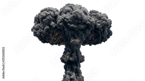 A mushroom cloud of smoke from an explosion for the concept of destruction and disaster.