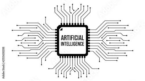 Central processor with the words Artificial Intelligence, representing the future of technology and innovation.