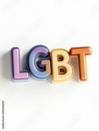 Colorful layered lgbt letters promoting diversity and inclusion
