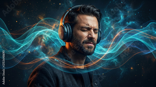 Hombre escuchando música