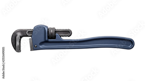 Fotografie Blue metal pipe wrench isolated on a white isolated on png transparent backgroun
