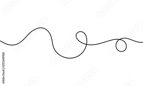 Fotografie Continuous single line doodle showing hand drawn tangled wavy path for minimalist artistic illustrations creative concept maps abstract connection layouts and modern decorative border elements
