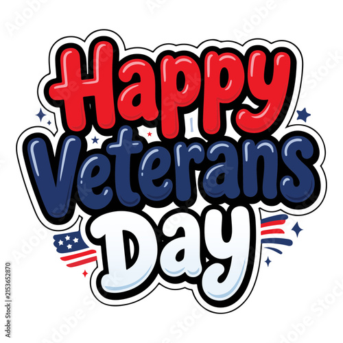 Happy Veterans Day Typography Design