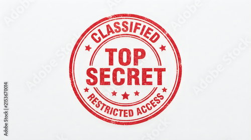 Top secret classified stamp with red ink and restricted access text