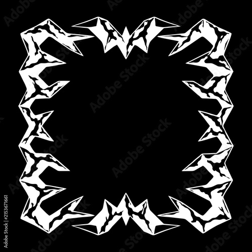 Photography Shattered Blade Tribal Square Frame with Aggressive Gothic Spikes