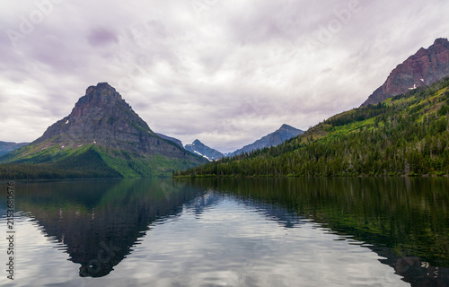 Glacier National Park in Montana. Beautiful Two Medicine Lake