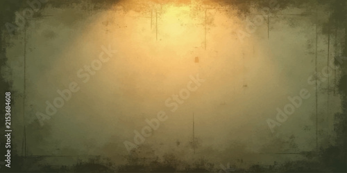 Grunge Film Strip Background with Dramatic Rays, Dark Blue Sky, Cloudy Landscape, Misty Lake and Abstract Storm Texture