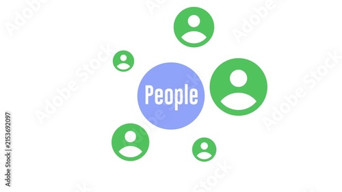 Connection of Multiple People. Connected People. Group White Video