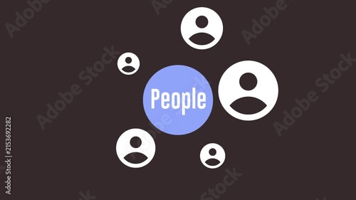 Connection of Multiple People. Connected People. Group black Video